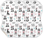 4 Pack Muslin Burp Cloths Dogs Yoga White Cotton Baby Burp Cloths Absorbent Soft Burping Cloth Washcloths for Newborn Baby Boys Girls 22x11 Inch