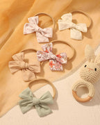 doboi 10PCS Baby Headbands Girls Hair Bows Nylon Linen Hairbands Handmade Hair Accessories for Newborn Infant Toddlers Little Girl and Kids