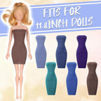 Bencailor 6 Pcs Doll Clothes and Accessories for 11.8 Inch Including Summer Tops Swimwear Robe T-Shirt Dress Winter Coat Jacket Outfit Girl Birthday Gift(Bright Color,11.8 Inch Doll)