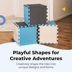 MioTetto Foam Floor Tiles for Kids - Non-Toxic Comfortable Baby Play Mat and Interlocking Foam Tiles, Fits with 74x74 Playpen Mat for Crawling & Development, Soft Play Mat for Babies 6-12 Months