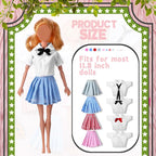 Bencailor 8 Pieces Summer Doll Clothes for 11.8 Inch Doll Accessories Shirt Skirts Dress Outfit Clothing for Birthday Gift(Cute)