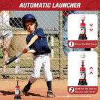 4 in 1 Kids Basketball Hoop and Tball Set for Toddlers 3-5, Adjustable Hanging Tee Ball Stand with Automatic Baseball Pitching Machine, Indoor Outdoor Sport Toys Birthday Gifts for Boys Girls