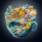 WOODBESTS Wooden Puzzles for Adults, Succulent Mug Wood Puzzles Adult(250 Pieces, L, 13.4 * 13.3in), Unique Shape Wooden Animal Jigsaw Puzzles, Birthday Gifts for Adults Family Game