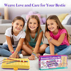 Friendship Bracelet Making Kit with Storage Box,DIY String Bracelet Arts and Craft for Girls Aged 8-12,Kids' Travel Activity Toy Set,Birthday Gifts for Ages 6 7 8 9 10 11 12 Year Old (Yellow/Purple)