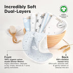 6-Pack Cotton Baby Washcloths for Newborn - Organic Cotton Muslin Soft Wash Cloths for Babies,Infant,Kids,Toddler Towels for Boy,Girl,Super Absorbent Face Cloths,Scratch-free Baby Rags (Constellation)