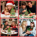SpringFlower 594 PCS Christmas Tree Building Block Set, Rotating Music Box Christmas Building Block Tree for Boys Girls Adults, Xmas Gifts Decorations for Kids Adults Teens,Green