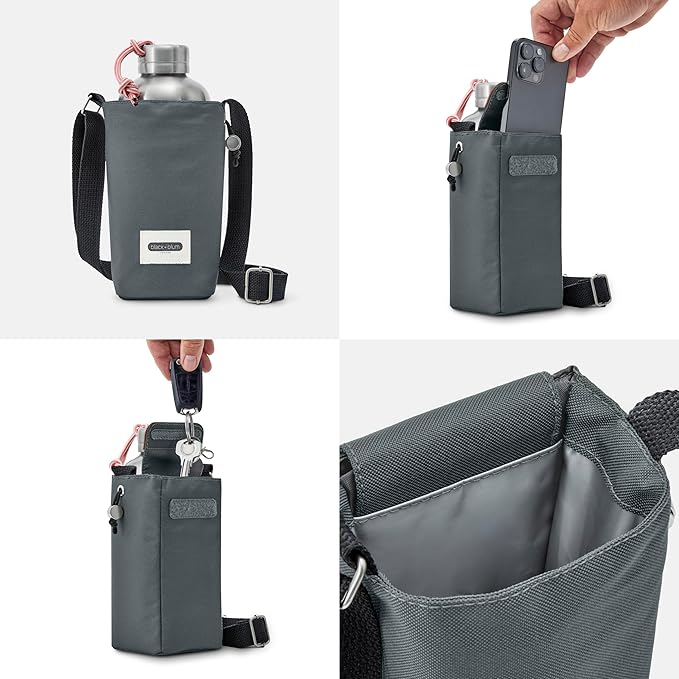 BLACK + BLUM Insulated Bottle Bag - Made with Recycled PET and BPA Free - Bottle Bag for On The Go, Slate