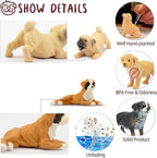 Toymany 12PCS Mini Dog Figurines Playset, Realistic Detailed Plastic Puppy Figures, Hand Painted Emulational Tiny Dogs Animals Toy Set, Cake Toppers Christmas Birthday Gift for Kids Toddlers