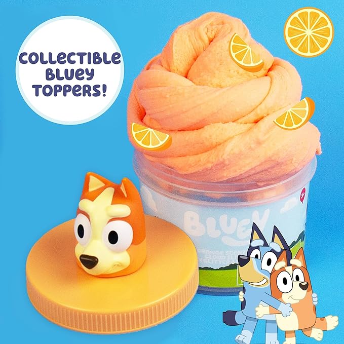 Bingo Premium Cloud Slime - Orange-Scented Fluffy Pre-Made Slime with Mix-Ins, Bluey Party Favors for Kids 8-12, Girls 8-10, Toddler Travel Toys