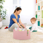 COMSE Large Baby Diaper Caddy Organizer for Girl Boy, Car Caddy with Handles, Cotton Rope Basket for Changing Table, Nursery Organizer, Gift for Baby Shower and Registry Must Have, Dusty Pink