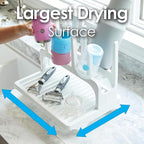 PopYum Glacier White Space Saving Drying Rack from 100% Recycled Bottles, countertop for Baby Bottles, Plastic Bags, Cups, Glass, tumblers, Compact