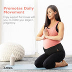 AZMED Maternity Belt Back Support - Adjustable Abdominal Binder for Pregnancy - Belly Band for Pelvic, Waist & Lower Back Comfort - Fits Up to 46 Inches - Black