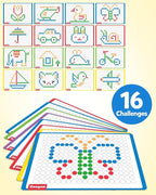 Coogam Magnetic Drawing Board, Large Magnet Doodle Board with Pen and Dot Beads, Color Shape Pattern Art Pad, Montessori Educational Traveling Toy Gift for 3 4 5 6 Years Old Toddlers