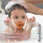 PaciBamber - Natural Pacifier and Baby Teething Toy Amber Oil Pacifier, Special Baltic Amber with Natural Rubber BPA-Free and Soft for Sore Gums, Baby Pacifiers 6-12 Months (PaciBamber-2unit)