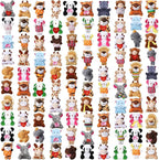 Zhanmai 100 Pcs Mini Plush Stuffed Animal Bulk Small Animal Toys Keychain Party Favors Easter Egg Stuff for Kids Birthday Valentine Carnival Classroom Prizes Gift Goodie Bag Filler (Forest Animals)