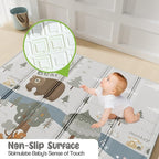 Fodoss Baby Play Mat, 59x71inch Play Mat, 0.4 in Thick Foam Play Mat, Waterproof,Free from BPA, PVC, Phthalates, Playmat for Babies, Foldable Play Mat forBabies, Large Infant Playmat