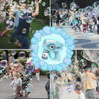 Automatic Gatlin Bubble Gun，Rocket Launcher Bubble Machine Gun，Thousands of Bubbles Per Minute, Suitable for Kids, Adults, Party Favors for Girl Boy (TK-Blue)