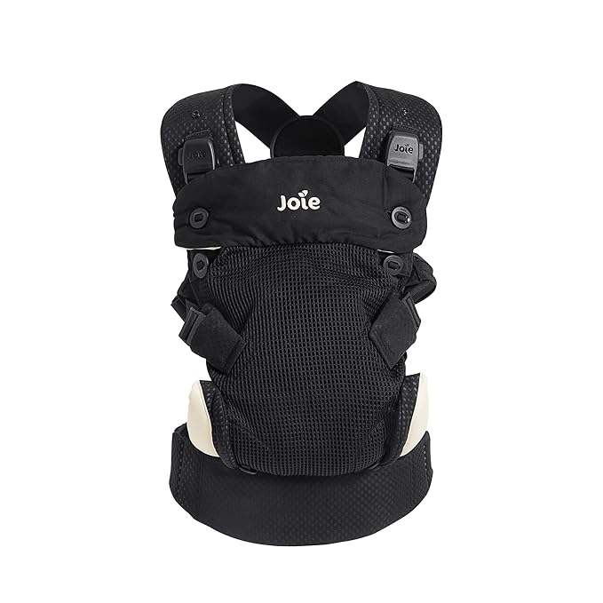 Joie Savvy Lite Air 3-in-1 Baby Carrier – Lightweight, Ergonomic Baby Carrier with 3 Carry Positions, Breathable Fabric, Padded Straps, and Lumbar Support (Jet)