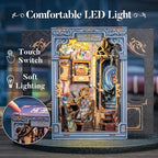 CUTEBEE Book Nook Kit - DIY Miniature House Dollhouse Kit for Adults and Teens, Booknook Tiny House Bookshelf Decor 3D Wooden Puzzle, Gifts for Family Friends (Soul Travel Agency)