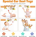 Spiral Car Seat Baby Toys 0-6 Months, Infant Carseat Sensory Toys Hanging Stroller Accessories, Newborn Shower Gifts for Baby Boys Girls Essentials | Cute Colorful Giraffe