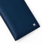 Passport Holder Travel Wallet for Men & Women, RFID Handcrafted Full Grain Leather Cover, 12 Card Slots & 4 Compartments, Gift Box & Pouch, Navy Blue