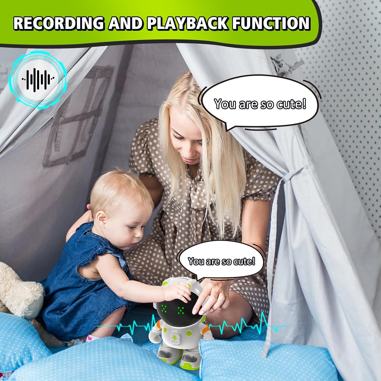 REMOKING Robot Toys, Educational Toys Robotics for Kids,Sing,Dance,Touch and Voice Control,Speak Like You,Great Toy Robot Gifts for Kids Toddlers Boys Girls 3 4 5 6 7 8 Years and up