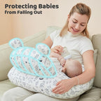 Nursing Pillow for Breastfeeding, Breast Feeding Pillow for Mom Support, Adjustable Waist Strap and Removable Cotton Cover, Leaves