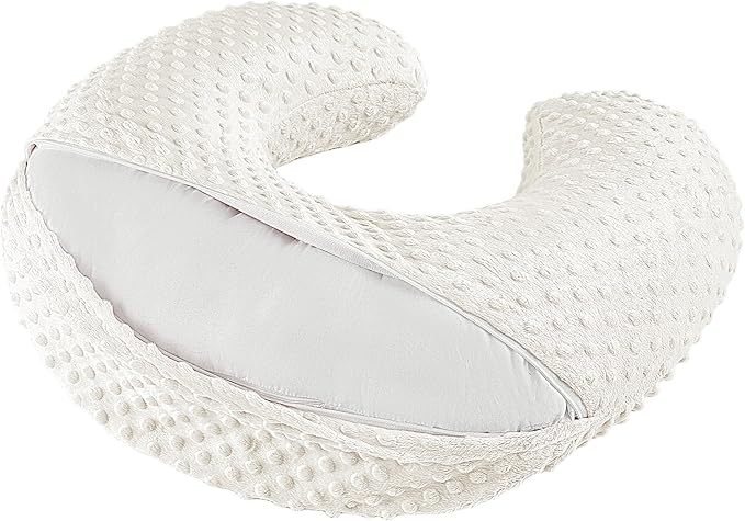Nursing Pillow for Bottle and Breastfeeding, Ergonomic Comfort Nursing Essentials for Mom and Baby, Feeding Support Pillow with Removable Cover, Easier and Healthier Nursing (White)