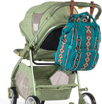 Wrangler Aztec Backpack Organized Daypack Travel Baby Bag with Stroller Strap and Side Bottle Pockets