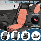 Car Seat Protector for Child, 2 Pack Covers with Mesh Pockets & Non-Slip Backing, 600D Durable Under Seat for Back (Orange, Large)