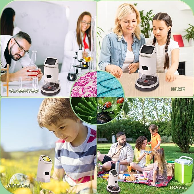 Microscope for Kids, 1000x Handheld, 2.0-inch Color Screen, Portable Educational Gift, Children's Microscope for 8-12 Year Olds
