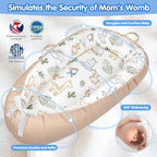 Baby Lounger - Breathable & Soft Baby Nest, Portable and Lightweight Tummy Time Lounger for Home and Travel, Ideal Newborn Babies Essentials Baby Shower Gifts