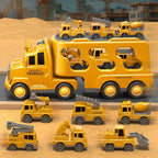 7 in 1 Construction Trucks Cars for Toddlers 3-5, Boy Toddler Car Truck Toys with Light Sound, Birthday Gifts for 3 4 5 6 Year Old Boy