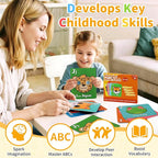 26 PCS Alphabet Mask Cards, Colorful Alphabet ABC Flash Cards with Animal Mask, Giant Letter ABC Animal Faces Flash Learning Flashcards