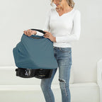 Breathable Car Seat Cover for Babies – Multi-Purpose Soft Rayon Nursing Cover for Breastfeeding, High Stretchy Infant Carseat Canopy, Stroller Cover (Smooth Rayon, Blue)