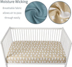 Baby Crib Sheets for Boys Girls, 2 Pack Fitted Crib Sheet for Standard Crib and Toddler Mattress, Soft Microfiber Baby Sheet 52x28x8in. (Clouds & Dark Green)