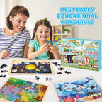 6 Packs Wooden Puzzles for Kids Ages 4-6, 60 Piece Wood Dinosaur Animals Jigsaw Puzzles for Toddlers Ages 3-5, Preschool Educational Learning Toys Gifts for 2 3 4 5 6 7 8 Boys Girls