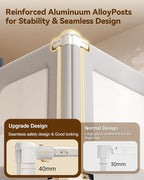 Baby Bed Rail Guard for Toddlers, Reinforced 74.8in Toddler Bed Rails for Twin, Full, King Bed with Height Adjustable, Extral Tall Child Safety Side Railing Guards/Bedrail for Kids, Grey Bear, 1 Side