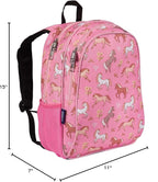 Wildkin 15-inch Kids Backpack – Durable, Padded, Adjustable for School & Travel - Wild Horses