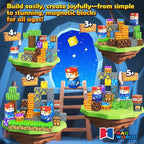 Soyee Magnetic Blocks Travel Toys with Metal Tin Travel Essentials STEM Learning Outdoor Building Kids Toddler Toys & Birthday Gifts for Boys Girls Ages 3+