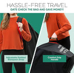 reperkid Large Stroller Bag for Airplane Travel, Black & Red, 47" H x 24" W x 15" D, Fits Most Large, Single, Double, Jogging Strollers – Premium Waterproof Cover, Adjustable Shoulder Straps