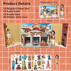 Yuzee Paper Dolls Stickers - Magnetic Dress Up Dolls for Girls - Toddler Travel Toys - 1 Paper Doll and 33 Clothing Accessories with 3D Magnetic Game Scene, Foster Creativity and Imagination