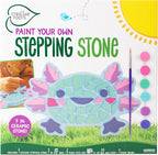 Creative Roots Axolotl Stepping Stone Kit, 7-Inch Paintable Ceramic Stepping Stone, Includes 6 Acrylic Paints, Kids Crafts, Ages 8+