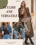 3 Pack Women's Maternity Nursing Tops, V Neck Breastfeeding Sweaters Long Sleeve Hidden Zipper Shirts