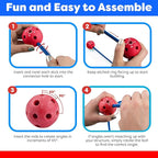 Power Your Fun Fun Forts Kids Tent - 81 Pack Fort Building STEM Toys Kit, Construction Toys Play Tent Indoor and Outdoor Playhouse for Kids with 53 Rods and 28 Spheres (Red, Blue)