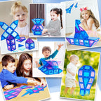 MAGBLOCK 102Pcs Magnetic Tiles Magnetic Toys Magnet Building Tiles Building Blocks for 3 4 5 6 7 8 Years Old Girls and Boys Birthday Gifts Preschool STEM Educational Toys