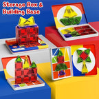 Magnetic Tiles Travel Toys with Storage Case, Portable STEM Building Blocks for 3-8 Year Olds, Toddler Airplane Activities & On-The-Go Birthday Gift for Boys & Girls