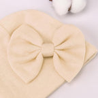 BQUBO Newborn Baby Hats Mittens Set Hospital Hat Beanie Infant Bow Hats Baby Gloves No Scratch Mittens for 0-6 Months