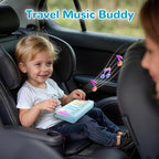 iPlay, iLearn Kids Mini Piano Toy W/Rainbow Lights, Portable Travel Piano Keyboard Toddlers Musical Instrument Learning Toys, Music Interactive Birthday Gift for 2 3 4 5 6 Year Old Boys Children