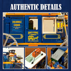 Western Treasure Stagecoach Lighting Building-Bricks Set - Old West Carriage and Horse 307 Pcs Collection Display Set for West Lovers